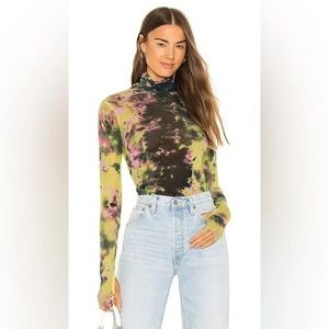 AFRM Zadie turtleneck in Limelight Tiedye, XS